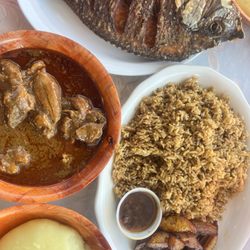 Home Touch Kitchen - Fufu, palm butter soup, and fried fish