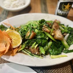 Bounxou Thai - Crispy Pork with Chinese Broccoli