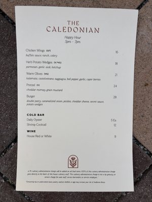 Menu photo 1 The Caledonian Pacific Grove, CA