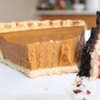 Ohm's Cafe - Red velvet cheese cake & pumpkin pie, Out of this world, so delicious . - Breakfast & Brunch Near Me - Mandan, North Dakota