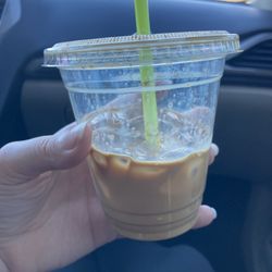 The Coffee Shop - Iced espresso. I added cream and sugar from the self-serve