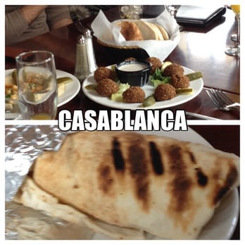 Casablanca - The wrap is hummus and filled with crisp vegetables and Tomato's - Middle Eastern Near Me - Milwaukee, Wisconsin