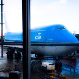 At the gate in AMS.