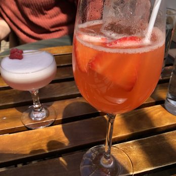 Clover Club - Rhubarb Spritz (front) and Clover Club (back) - Lounges Near Me - Brooklyn, New York Clover Club - Rhubarb Spritz (front) and Clover Club (back) - Lounges Near Me - Brooklyn, New York