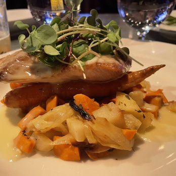 Fleetwood's on Front St - Monchong fish on top of root vegetables - New American Near Me - Lahaina, Hawaii Fleetwood's on Front St - Monchong fish on top of root vegetables - New American Near Me - Lahaina, Hawaii