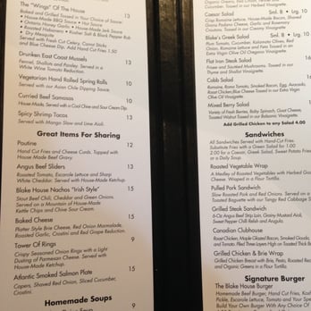 The Blake House - menu1 - Pubs Near Me - Toronto, Ontario The Blake House - menu1 - Pubs Near Me - Toronto, Ontario