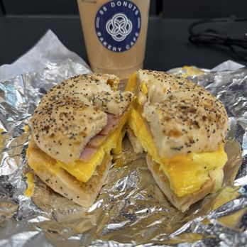 88 Donuts Bakery Cafe - Everything Bagel w/ ham, egg, and cheese - Bakeries Near Me - Orlando, Florida