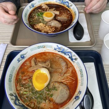 Ooink - Dark is the spicy Kotteri, lighter one is spicy shoyu - Ramen Near Me - Seattle, Washington Ooink - Dark is the spicy Kotteri, lighter one is spicy shoyu - Ramen Near Me - Seattle, Washington