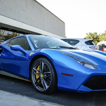 Pure Design - Ferrari 488 with window tint and yellow and grey accents to match the wheels and calipers - Vehicle Wraps Near Me - San Diego, California Pure Design - Ferrari 488 with window tint and yellow and grey accents to match the wheels and calipers - Vehicle Wraps Near Me - San Diego, California