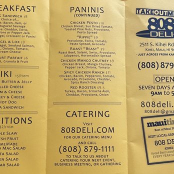 808 Deli - Paper menu as of 3/21/21 - Delis Near Me - Kihei, Hawaii 808 Deli - Paper menu as of 3/21/21 - Delis Near Me - Kihei, Hawaii