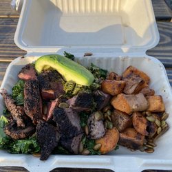 Ranch Hand - Steak w kale sweet potato. Delicious!