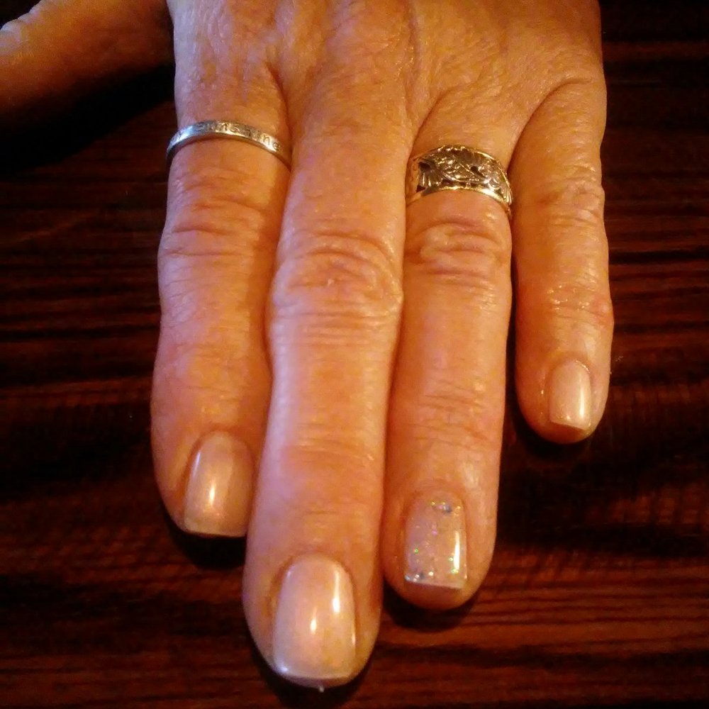 Q Nails - Opally gel polish with 1 glitter nail for my Mom :) ... GORGEOUS. - Nail Salons Near Me - Depew, New York Q Nails - Opally gel polish with 1 glitter nail for my Mom :) ... GORGEOUS. - Nail Salons Near Me - Depew, New York