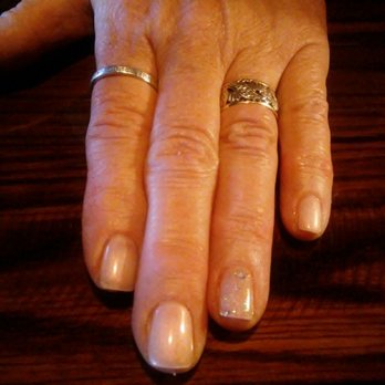 Q Nails - Opally gel polish with 1 glitter nail for my Mom :) ... GORGEOUS. - Nail Salons Near Me - Depew, New York