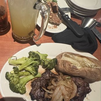 Black Angus Steakhouse - Steak, bake potato and broccoli - Steakhouses Near Me - Santa Ana, California