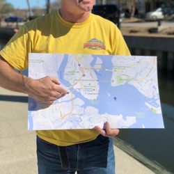 Charleston Speed Boat Adventures - Showing us the route on the map