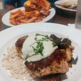 Fish City Grill - Herb Crusted Redfish, grilled lobster and cheese, and gumbo. So good! - Seafood Near Me - Prosper, Texas Fish City Grill - Herb Crusted Redfish, grilled lobster and cheese, and gumbo. So good! - Seafood Near Me - Prosper, Texas
