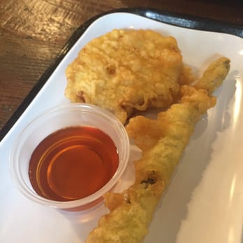 Marugame Udon - Sweet potato and asparagus tempura on the side! Just about $1 each @ Marukame Udon - Japanese Near Me - Honolulu, Hawaii Marugame Udon - Sweet potato and asparagus tempura on the side! Just about $1 each @ Marukame Udon - Japanese Near Me - Honolulu, Hawaii