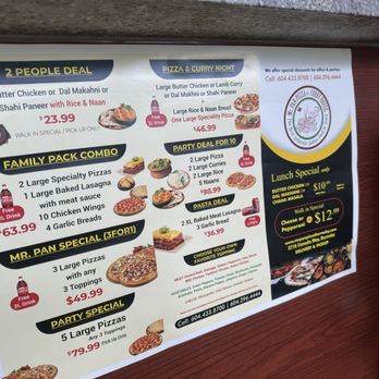 Mr Pan Pizza - Menu #2 - Pizza Near Me - Burnaby, British Columbia