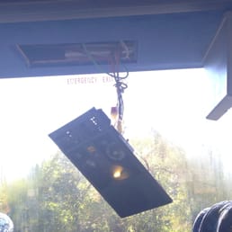 While we were riding back from New York to Arlington, the overhead lights just fell out of the ceiling, almost hitting a girl.