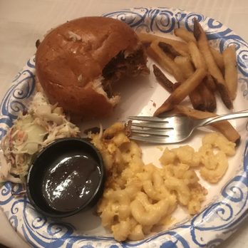 Mission BBQ - Pulled pork BBQ with Mac n Cheese and slaw - Barbeque Near Me - Nottingham, Maryland
