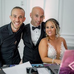 Ray Costa with a very lucky Wedding couple.