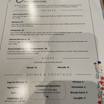La Cabrona - Menu 8/26 - Mexican Near Me - Fort Worth, Texas