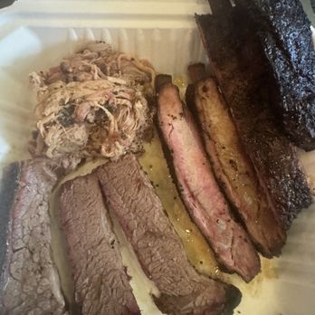 Bark City BBQ - Pulled pork a quarter rack of ribs.  And I only received three pieces of brisket when I ordered a double order. For 6.25 extra - Desserts Near Me - Portland, Oregon