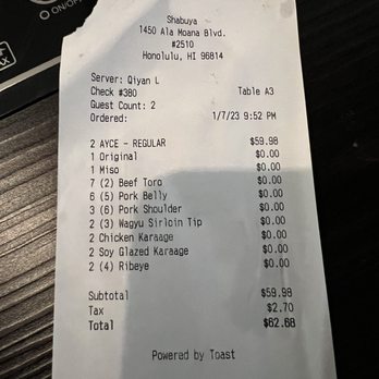 Shabuya - Price for 2 adults. - Hot Pot Near Me - Honolulu, Hawaii Shabuya - Price for 2 adults. - Hot Pot Near Me - Honolulu, Hawaii