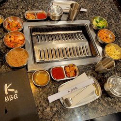 K BBQ - Table with banchan