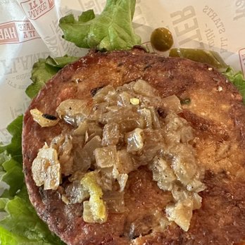 Habit Burger & Grill - Pathetic amount of grilled onions on my Veggie Burger - Salad Near Me - Henderson, Nevada Habit Burger & Grill - Pathetic amount of grilled onions on my Veggie Burger - Salad Near Me - Henderson, Nevada