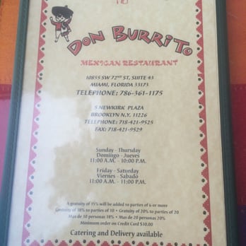 Don Burrito - They are friendly and good is great!!! Come check them out!! - Mexican Near Me - Miami, Florida Don Burrito - They are friendly and good is great!!! Come check them out!! - Mexican Near Me - Miami, Florida