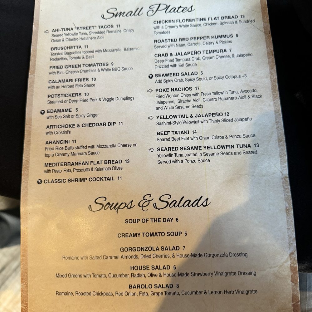 Barolo Grille - Menu Front - Sushi Bars Near Me - Salina, Kansas Barolo Grille - Menu Front - Sushi Bars Near Me - Salina, Kansas