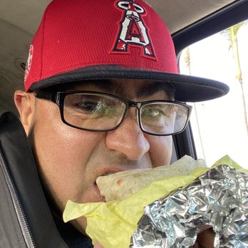 Super A's - Me eating their delicious burro de chicharon for breakfast while u there grab a Coffee!! - Mexican Near Me - Costa Mesa, California
