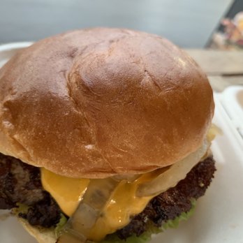 Epic Burger - a cheeseburger in a styrofoam container - Burgers Near Me - Chicago, Illinois