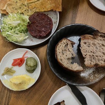 Foxface Natural - Kangaroo tartare, bread and butter - Seafood Near Me - New York, New York Foxface Natural - Kangaroo tartare, bread and butter - Seafood Near Me - New York, New York