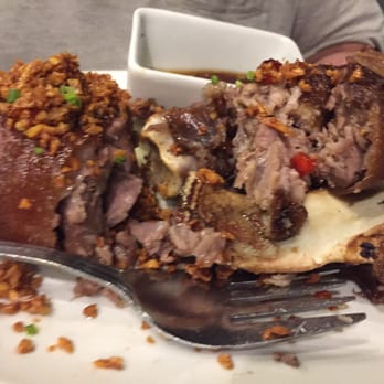 Mesa Filipino Moderne - Partially eaten crispy boneless pata with LOTs of fried garlic! Yumm - Filipino Near Me - Makati, NCR Mesa Filipino Moderne - Partially eaten crispy boneless pata with LOTs of fried garlic! Yumm - Filipino Near Me - Makati, NCR
