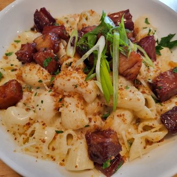 Grassa - Pork Belly Mac & Cheese ($17). So delicious! I recommend! 9/20/2022 - Italian Near Me - Portland, Oregon