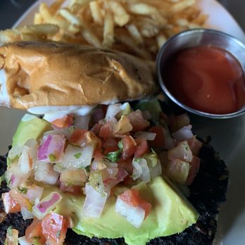 Cazzy's Corner Grill - Burnt Black Bean Burger - American Near Me - Knoxville, Tennessee