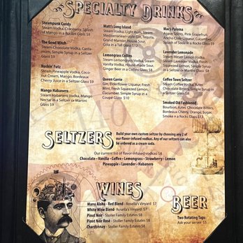Steam Distillery - Winter 2021 seasonal drink menu - Distilleries Near Me - Grants Pass, Oregon