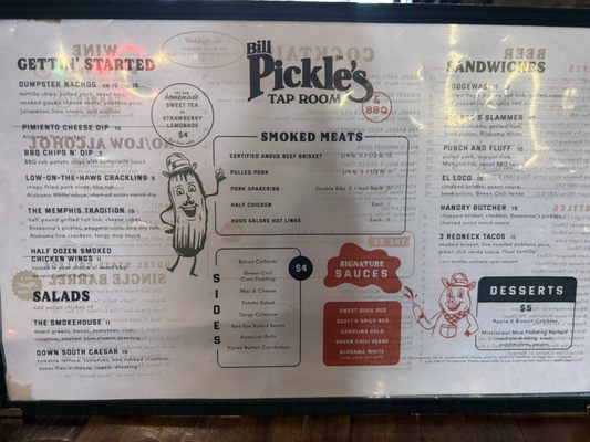 Menu photo 2 Bill Pickle's Tap Room State College, PA