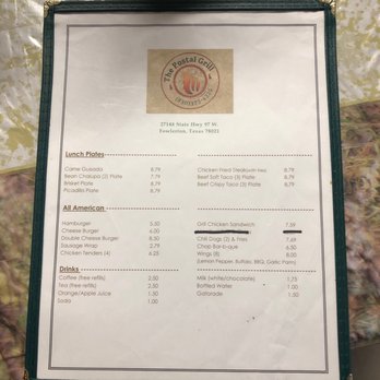 The Postal Grill - Lunch menu - Breakfast & Brunch Near Me - Fowlerton, Texas The Postal Grill - Lunch menu - Breakfast & Brunch Near Me - Fowlerton, Texas