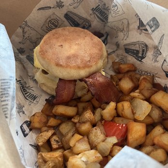 Junction Bakery & Bistro - Classic Breakfast Sandwich with Breakfast Potatoes - Breakfast & Brunch Near Me - Alexandria, Virginia