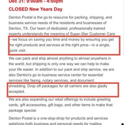 Pack N Mail - Specific references to the option of "saving time and money" by "gladly" accepting package drop offs