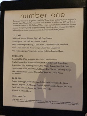 Menu photo 4 Number One Edinburgh, EDH