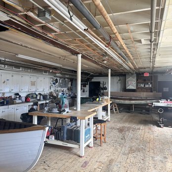 Cape Cod Maritime Museum - Boat making room. It was closed but we could still loom into the construction area - Museums Near Me - Hyannis, Massachusetts