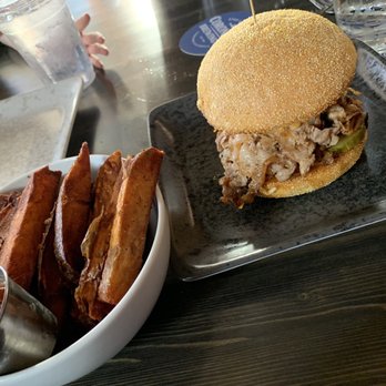 Bosscat Kitchen & Libations - Pork Sandwich and fries - Bars Near Me - Orange, California Bosscat Kitchen & Libations - Pork Sandwich and fries - Bars Near Me - Orange, California