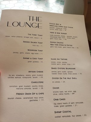 Menu photo 1 The Lounge Honolulu, HI