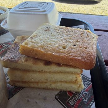 Skylight Inn BBQ - Unique corn bread firm and dense - Barbeque Near Me - Ayden, North Carolina