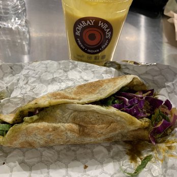 Bombay Eats - Mango lassi and Lamb Curry wrap - Indian Near Me - Chicago, Illinois