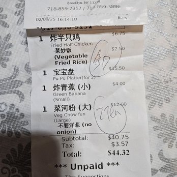 New Nice China Town - Bill February 2025 - Chinese Near Me - Brooklyn, New York New Nice China Town - Bill February 2025 - Chinese Near Me - Brooklyn, New York